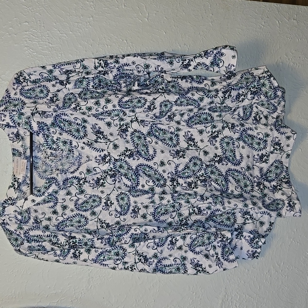 Van Heusen Floral Blouse in Blue and Green